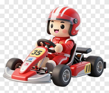 3D Cartoon Go-Kart Driver PNG