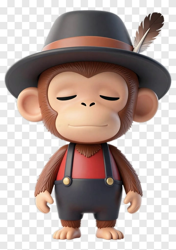 Cartoon Monkey Wearing A Hat PNG