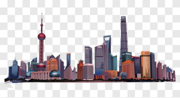 Shanghai City Skyline Illustration PNG