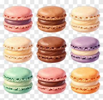 Colorful Macarons Arrangement PNG