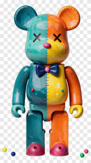 Colorful Bear Brick Toy PNG