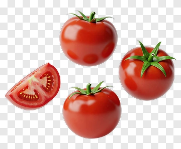 Fresh Red Tomatoes With A Sliced Piece PNG