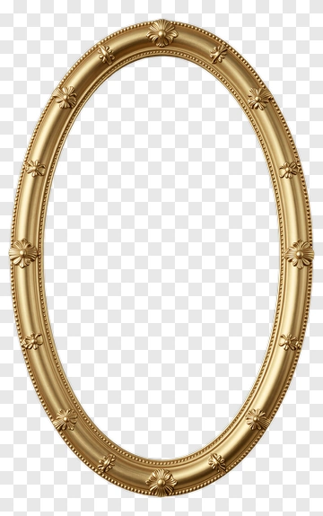 Gold Oval Picture Frame PNG