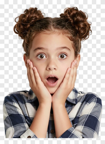 Surprised Girl With Hands On Face PNG