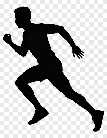 Silhouette Of A Running Man PNG