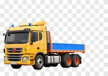 3D Yellow Dump Truck PNG