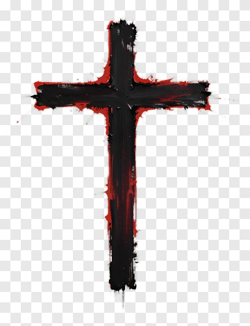 Black And Red Artistic Cross PNG