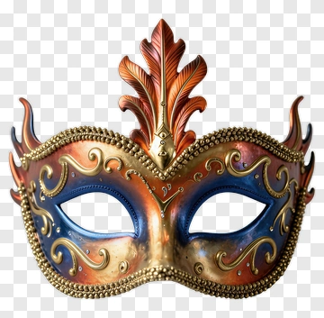 Decorative Carnival Mask With Colorful Design PNG
