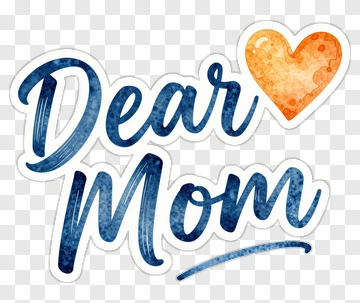 Dear Mom Watercolor Art PNG