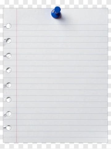 Blank Notebook Page With Blue Push Pin PNG