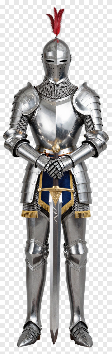 Knight In Shining Armor Holding A Sword PNG