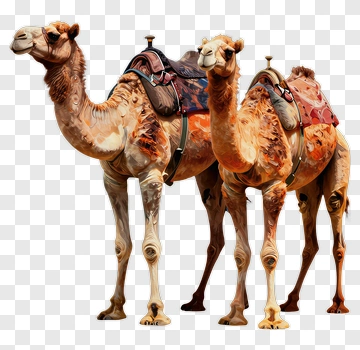 Two Camels With Saddles PNG