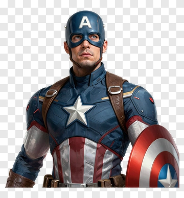 Superhero Captain America With Shield PNG