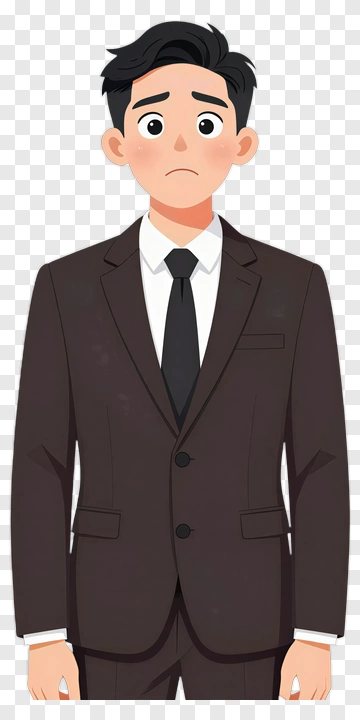 Concerned Young Man In A Suit PNG