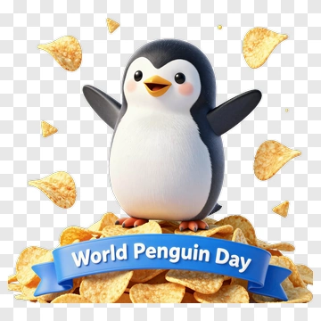 Cartoon Penguin Celebrating World Penguin Day PNG