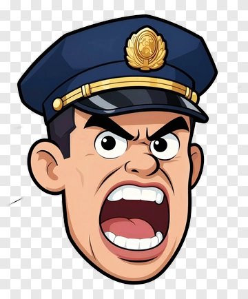 Angry Police Officer Face PNG