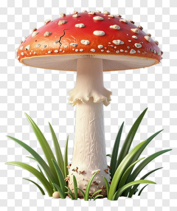 Red Mushroom With White Spots PNG