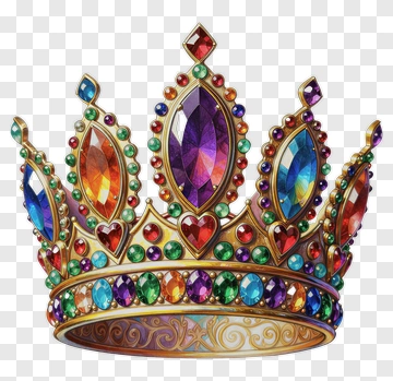 Colorful Crown With Jewels PNG