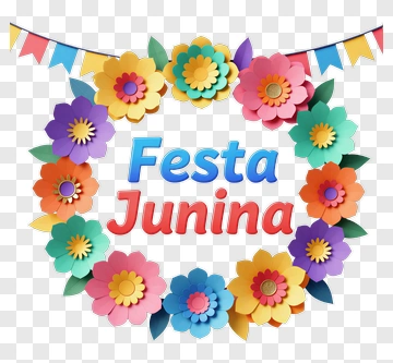 Festa Junina Floral Wreath PNG