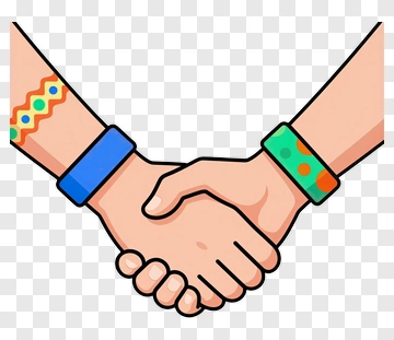 Cartoon Hands Shaking PNG