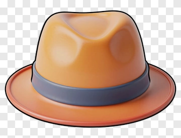 Orange Fedora Hat PNG
