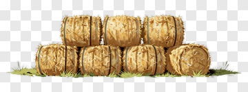 Bales Of Hay Stacked On Grass PNG