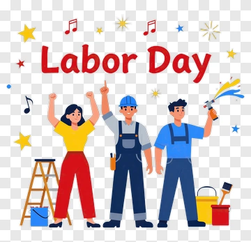 Labor Day Celebration With Workers PNG