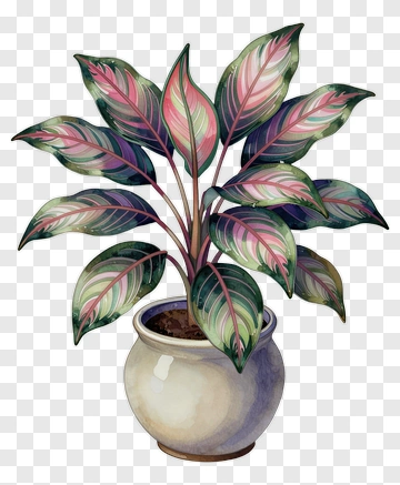 Colorful Plant In A Pot PNG