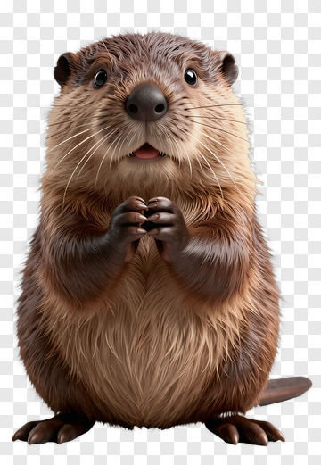 Cute Cartoon Beaver Holding Its Paws Together PNG