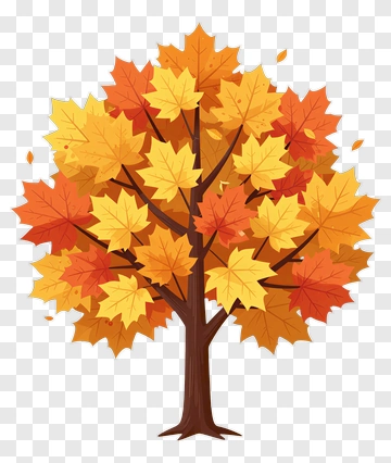 Colorful Tree With Autumn Leaves PNG