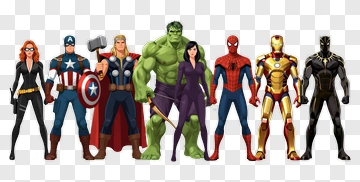 Superhero Team Of Marvel Characters PNG
