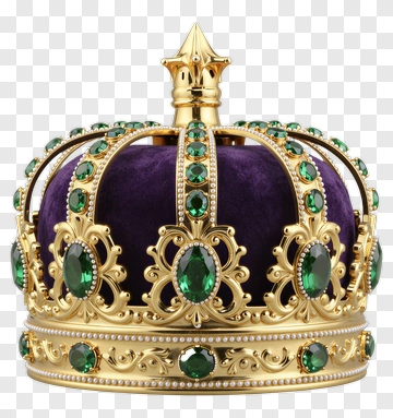 Gold Crown With Green Jewels PNG