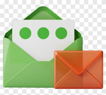 Green Envelope With Letter And Orange Envelope PNG