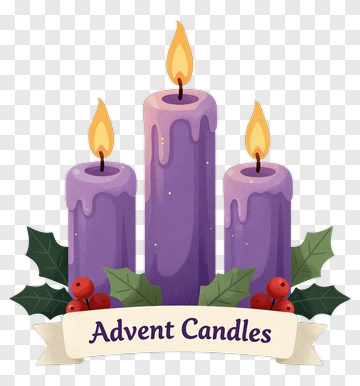 Advent Candles With Holly And Berries PNG