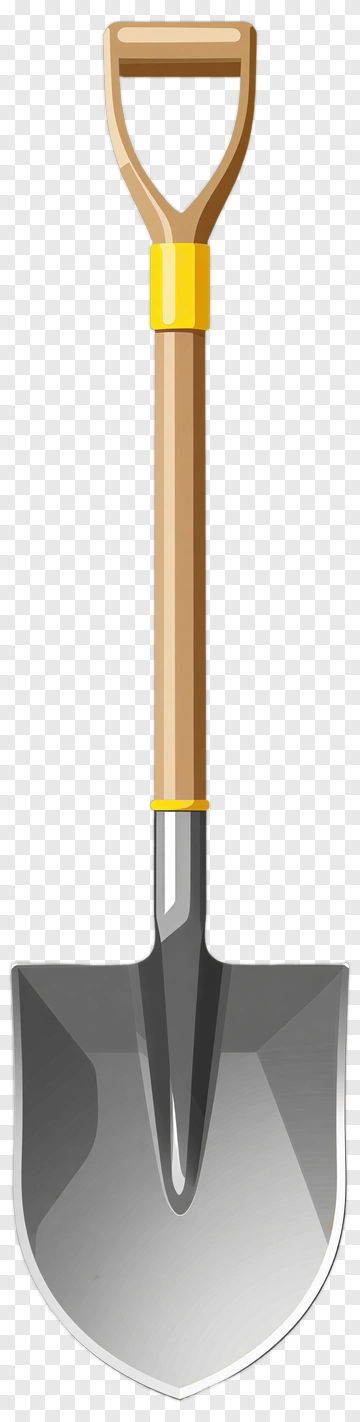 Shovel With Wooden Handle PNG