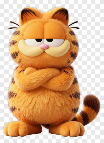 Cartoon Cat With Crossed Arms PNG
