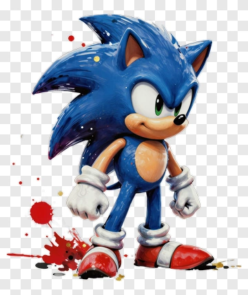 3D Blue Hedgehog Character PNG