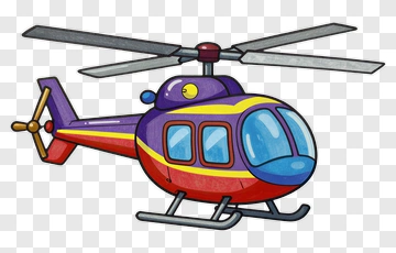 Colorful Cartoon Helicopter PNG