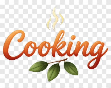 Cooking Text With Leaves And Steam PNG