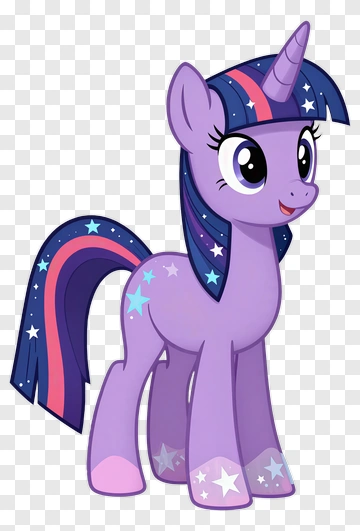 Cartoon Unicorn Character With Stars PNG
