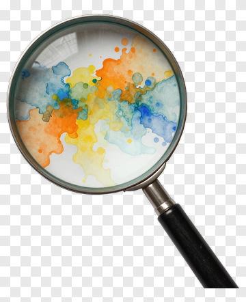 Watercolor Abstract Art Through A Magnifying Glass PNG