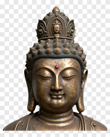 Buddha Statue With Intricate Crown PNG