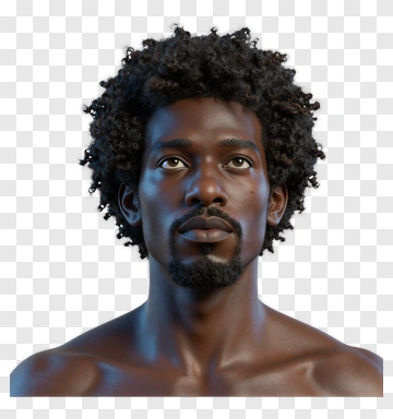 Man With Curly Hair Portrait PNG