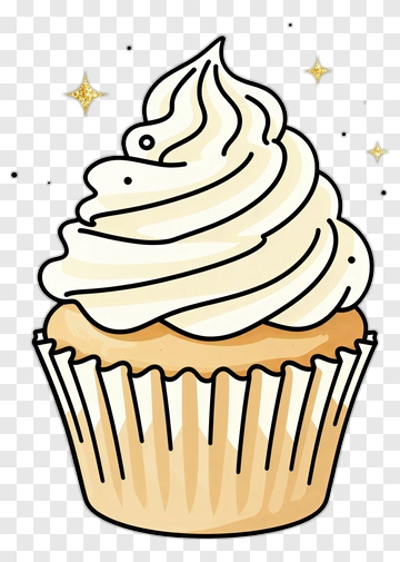 Cupcake With Swirled Frosting PNG