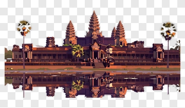 Angkor Wat Reflection In Water PNG