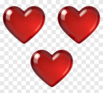 Three Red Hearts PNG