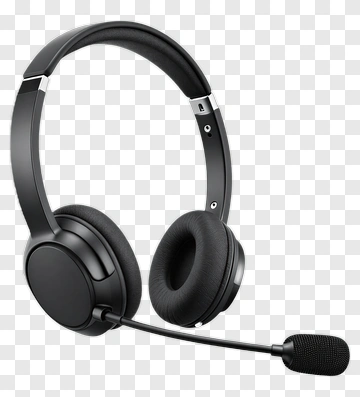 Black Headset With Microphone PNG