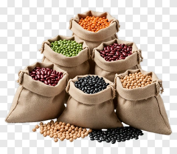 Bags Of Colorful Dried Beans PNG