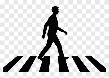 Silhouette Of A Man Walking On A Crosswalk PNG