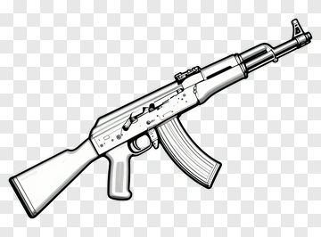 Illustration Of An Ak-47 Assault Rifle PNG